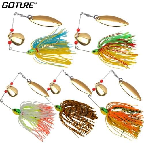 Goture 5 pcs/lot Spinner Fishing Lure Spinner Bait Spoon Fresh Water Shallow Water Bass Killer Spinnerbait Lures