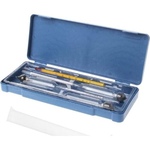 Hydrometer Tester Vintage Tools Alcoholmeter 250ml Alcohol Meter Measuring Bottle Plastic Box Set Alcohol Tools