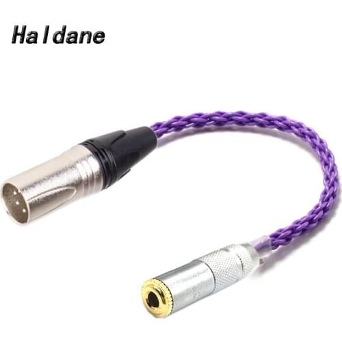 Haldane HIFI 4pin XLR Balanced Male to 3.5mm Stereo Female Audio Adapter Cable 3.5mm to XLR Balanced Cable Connector
