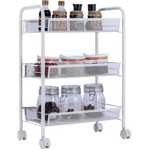 Kitchen racks floor multi-layer movable carts vegetable belt wheel storage rack multi-function