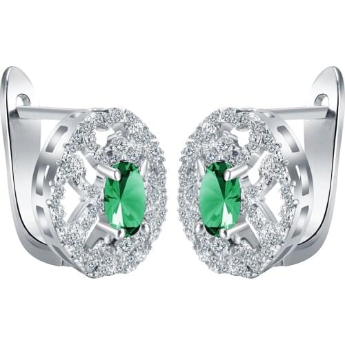 Fashion jewelry 2016 s925 green zircon earring modern sterling earring engagement women gift