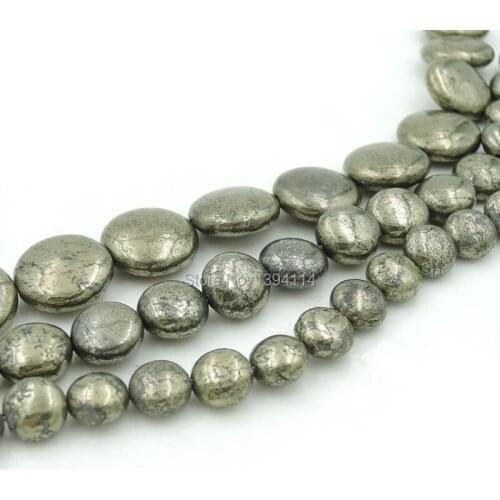Natural Pyrite Rondelle Straight Hole Beads Strand For Making Bracelets Or Necklaces Jewellery Approx 16 Inches