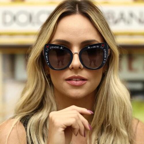 2018 New Letter Woman Sunglasses High Quality Sun Glasses Cat Eye Design Sunglass Points Eyewear For Women Gafas De Sol