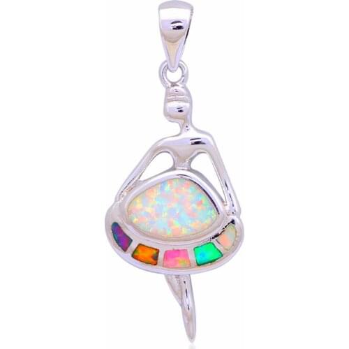 Anniversary Birthday Gifts Hot selling Mermaid Blue Fire Opal jewelry stamp Silver Pendants Fashion jewelry OP467A