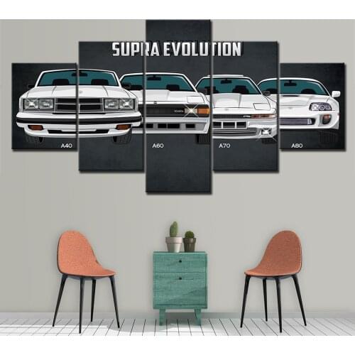 5 piece wall art frame Supra A40 A80 vehicle modern 5 panel canvas painting HD print for living room home decor poster Artwork