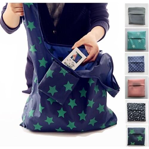 Sale Fashion Portable Women Shopping Bag Creative Printing Oxford Cloth Folding Ladies Bag Kitchen Storage Bags Home Accessories