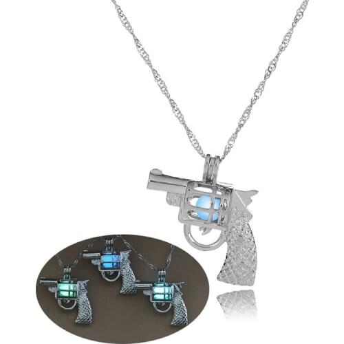 Glowing Gun Necklace Glow In The Dark Cowgirl Gypsy Pistol Pendant Necklace For Men Or Women