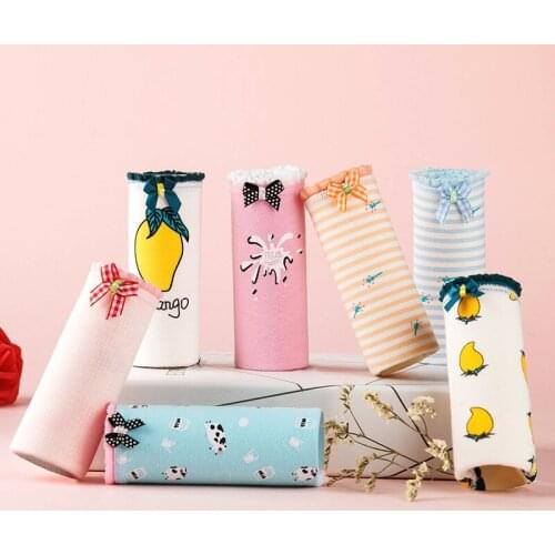 7pc/lot Panties Underwear Women Cotton Underwear Briefs Sexy Lingeries Print Panties Comfort Seamless Underpants Girls Panty New