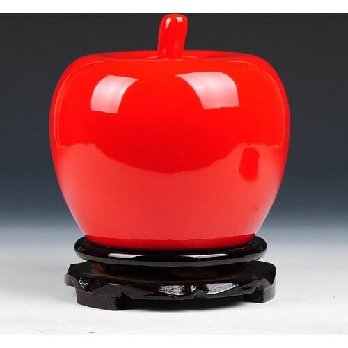 Home decoration crafts wedding gifts Ceramics red solid color for apple decoration