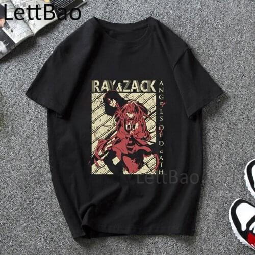 Anime Japanese T-shirts Angels of Death Rachel Gardner Isaac Foster Harajuku Summer 90s Fashion Gothic Streetwear Hip Hop Tops