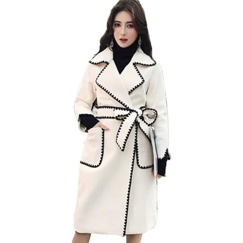 Hot Sale Woman Wool Coat High Quality Winter Jacket Women Slim Woolen Long Cashmere Coats Cardigan Jackets Elegant Blend