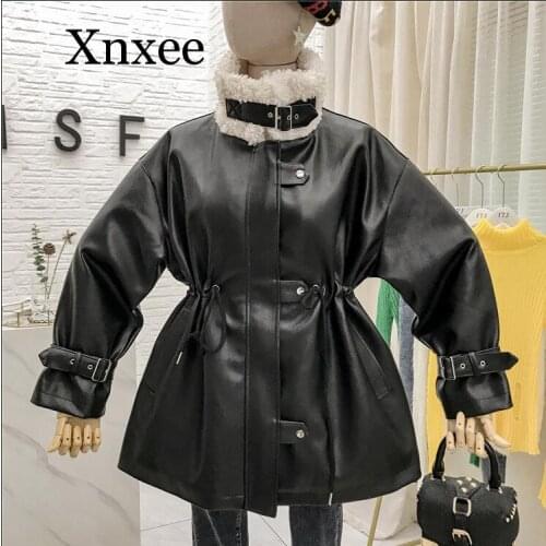 Hypothermia Teddy fox winter fur coat waist slimming fur coat plus pu leather jacket lamb fur coat female winter thickening