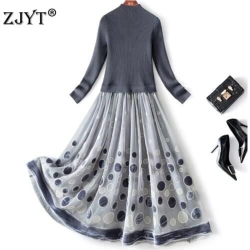 Модные трикотажные платья ZJYT China At AliExpress