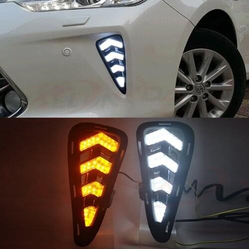 1 Set Car LED Daytime Running Light Daylight DRL Fog Light Cover For Toyota Camry 2015 2016 2017 Car Accessories