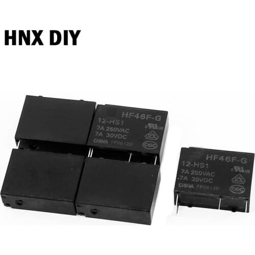 10PCS 5A 4Pin HF46F-5-HS1 HF46F-12-HS1 HF46F-24-HS1 Power Relay A Normally Open 5 V 12 V 24 V DC 5A 250VAC Relays