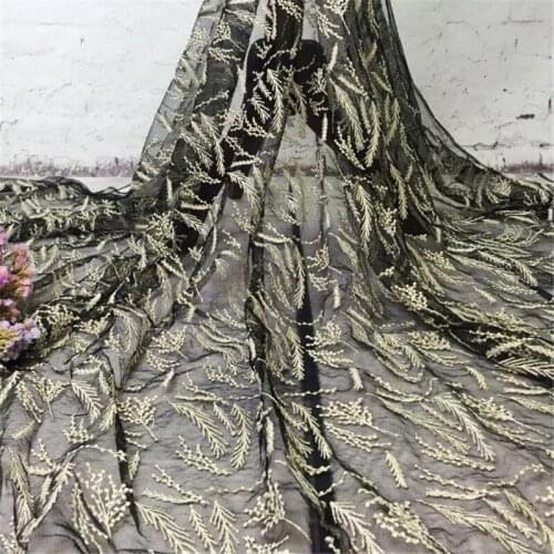 3YardsX 120cm 2Colors White, Black Net gold embroidery fabric Lace Accessory LA267
