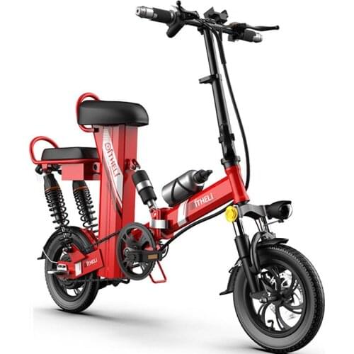 350W Electric Bicycle 48V 20AH Lithium Battery 12 Inch Travel Portable Folding Scooter For Men and Women