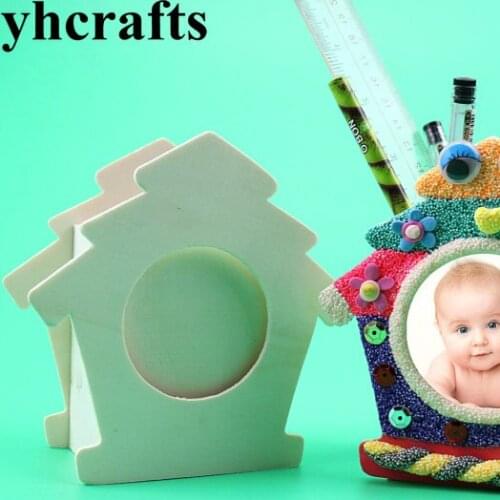 6PCS/LOT.Paint unfinished wood frame pen holder,Wood toys,Drawing toys,Family fun,Early educationl toys,Kindergarten toys,OEM