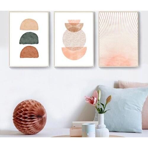 Abstract Geometric Prints Modern Minimalist Poster Boho Neutral Style Gallery Wall Art Picture Canvas Painting Living Room Decor