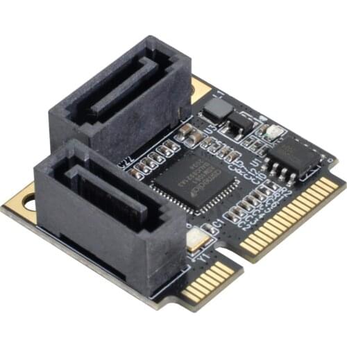 Chenyang Mini PCI-E PCI Express to 2 SATA 3.0 Ports Adapter Converter Hard Drive Extension Card for Motherboard