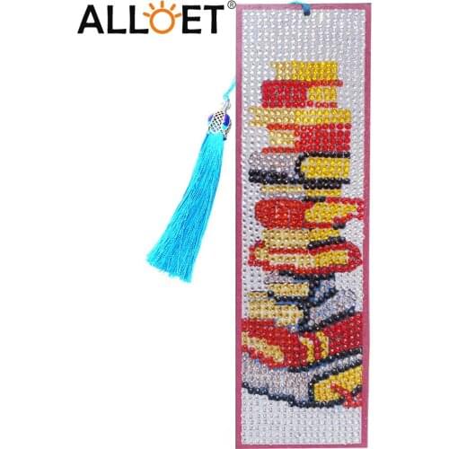 Diamond Painting Bookmarks 5D DIY Rhinestone Mosaic Embroidery Tassel Special Shape Drill Mark Craft Stationery Book Lover Gift
