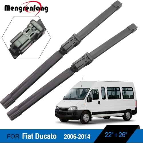 Car Accessories Front Windscreen Wiper Blades Soft Rubber Wiper Push Button Arms For Fiat Ducato 2006-2014
