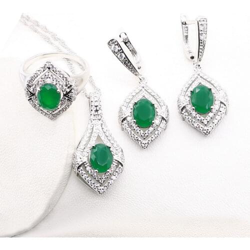 Dandy Will Silver 925 Jewelry Sets For Women And Mother Birthday Gift Dangler Earrings Necklace Ring Pendant