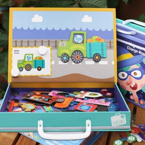 Children Early Educational Puzzle Character Traffic 3D Magnetic Spelling Puzzle