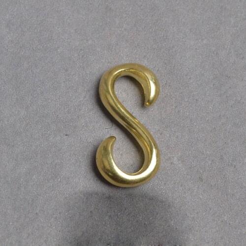 DIY leather craft bag wallet S shape solid brass hook set 10pcs/lot