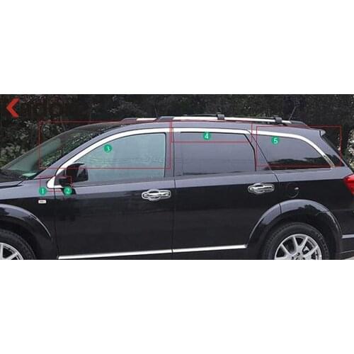 For Dodge Journey Fiat Freemont 7Seat JC 2012 2013 2014 Stainless Steel Upper Window Trim Cover Car Styling Accessories 10pcs