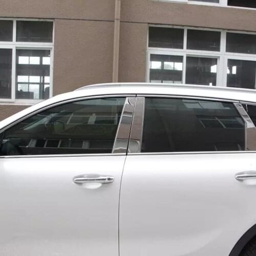 For Kia Sorento 2016-2018 2019 Stainless Steel Window Pillar Posts Cover Trim Molding Garnish Guard Car Accessories Styling