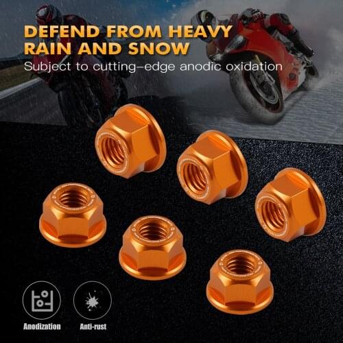M8x1.25 CNC Rear Wheel Sprocket Nuts For Ktm 1290 Super Duke R RC 390 Duke2014-2022 390 Adventure 2020-2022 790 Duke 2018-2022