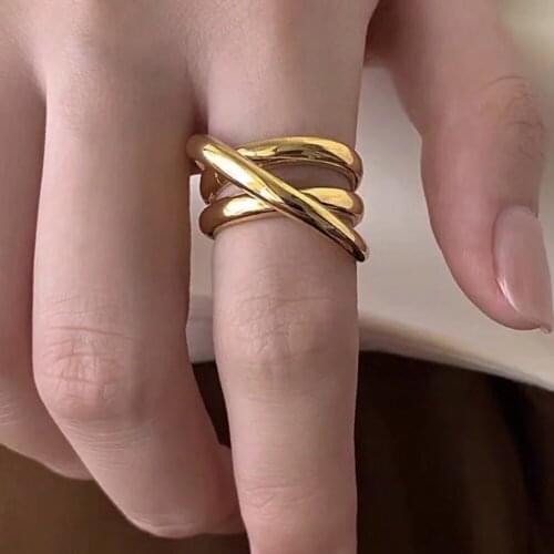 Minimalist Adjustable Open Ring Trendy Vintage Knot Handmade Creative Ring Women Couple Jewelry Party Classic Fine Jewelry Gift