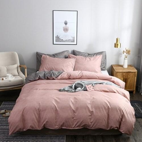 Hot Quality Bedding Set Texture Solid Color Quilt Cover Pillowcase No Bed Sheet 3pcs Home Warm Decoration Bedroom Quilt Cover