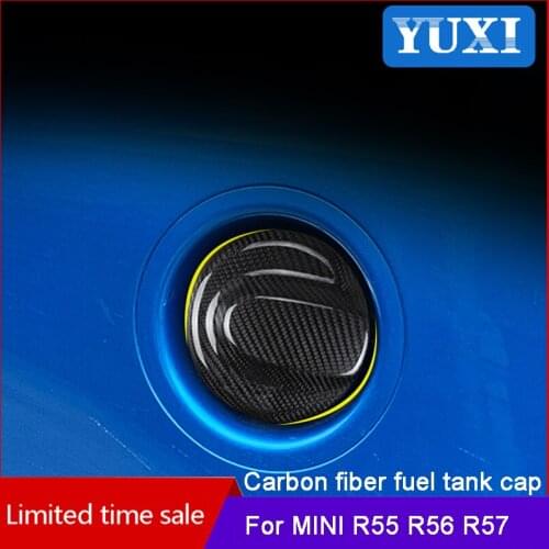Carbon fiber car fuel tank cap decoration cover For BMW MINI COOPER S R55 R56 R57 JCW Car Exterior Modification Accessories