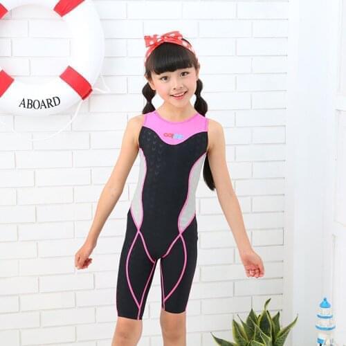 Girls Water Sport Training SwimWear Kids Quick-Drying Beach Racing Bathing Suits Sun Protection Short Sleeve Surfing Rash Guard