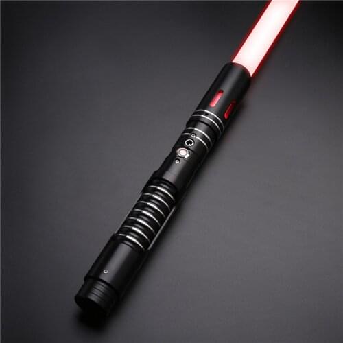 CIELTAN Laser Saber Metal Handle RGB Color Changing 6 Set Soundfonts 1 inch Blade FOC Lock Up Volume Adjusting Lightsaber Toys