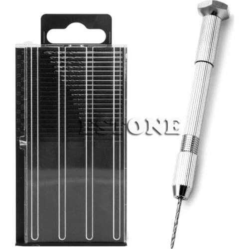 Mini Spiral Hand Manual Drill Chuck Twist Pin Vise Bits Kits Jewelry Tool