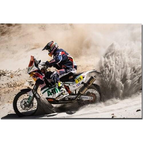 Motocross Rally Motorcycle Wall Art Posters Canvas Cloth Fabric Print for Home Decor
