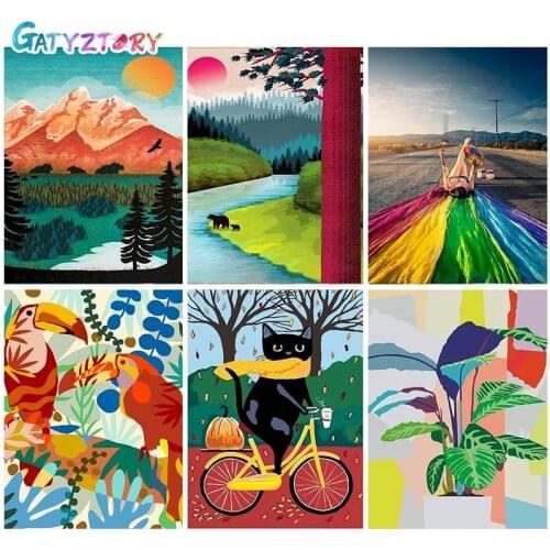 GATYZTORY DIY Painting By Numbers Cartoon Picture Oil Painting HandPainted Kits Gift Canvas Drawing Home Decor