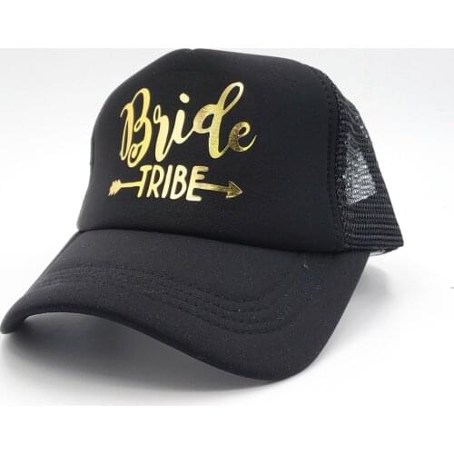 Bride Tribe Bachelorette Snapback Trucker Hat Cap Team Bride Gold Letters Arrow Bride to be Bride Tribe Baseball Hats