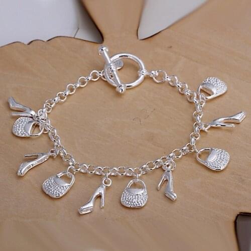 New fashion gift for women girl beautiful High quality Silver color Jewelry charm Bracelets factory price free shipping H108