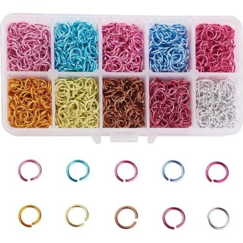 PandaHall 1Box 6x0.8/8x1/10x1mm Aluminum Wire Open Jump Rings Mixed Color for Jewelry Making DIY Findings Accessories Component