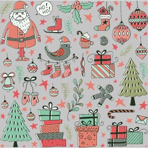 Popular Christmas Elements Decor Patch Tops Diy Fashion Heat Transfer Appliqued Vinyl Fabric Patches Heat Print
