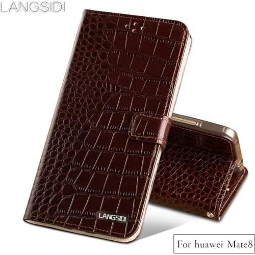 Luxury brand phone case Crocodile tabby fold deduction phone case For Huawei Mate8 cell phone package handmade custom