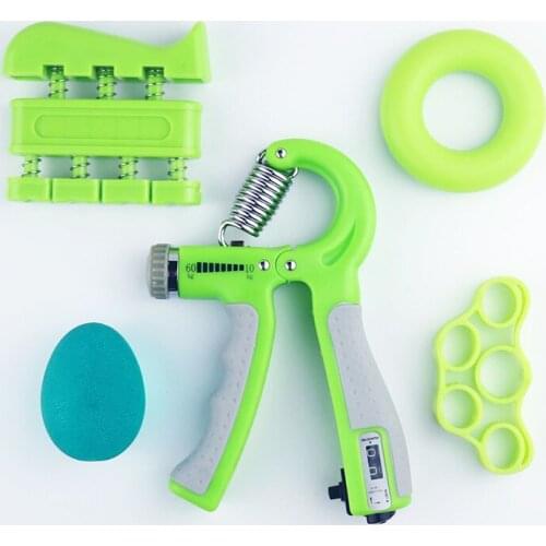 Hand Grip Strengthener Workout Kit Adjustable Hand Gripper Ring Finger Exerciser Band for Rehabilitation and Stress Relief Ball