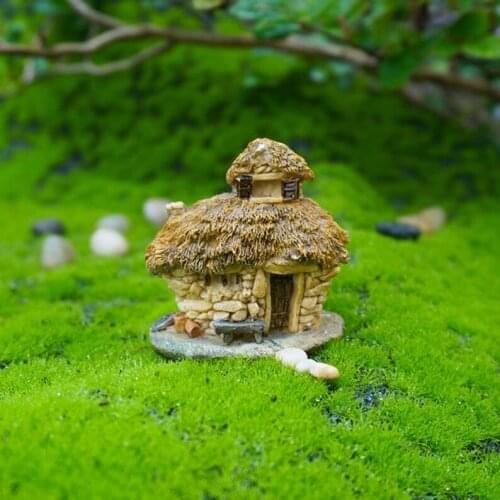 Fairy Miniature Thatched cottage , Small Stone House , Fairy Garden Supplies Terrarium Accessories