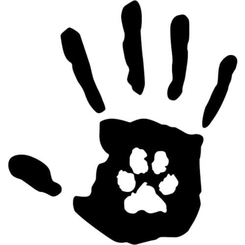 Lovely Car Sticker Hand Print with Dog Cat Pet Paw Print Rescue Car Styling Motorcycle Decal KK PVC 16cm X 15cm