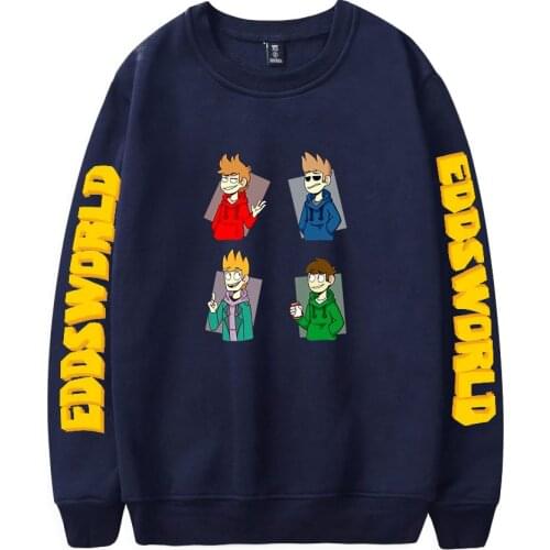 WAWNI Eddsworld Sweatshirts Casual O-neck Womens Men Sweatshirt Harajuku Clothes Unique Round Neck Autumn Pullover Anime Tops