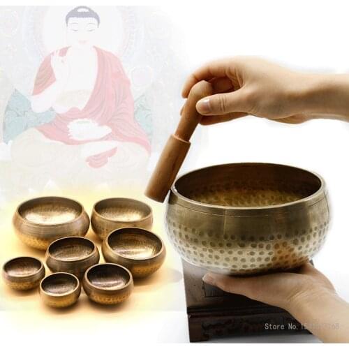 Nepal Handmade Tibetan Singing Bowl Set Decorative-wall-dishes Resonance Healing Meditation Chakra singing bowl